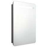 Vidaxl badkamerkast met spiegel en led 60x11x80 cm grijs