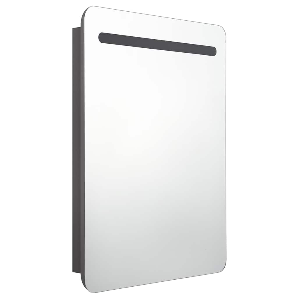 Vidaxl badkamerkast met spiegel en led 60x11x80 cm grijs