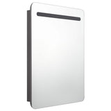 Vidaxl badkamerkast met spiegel en led 60x11x80 cm grijs