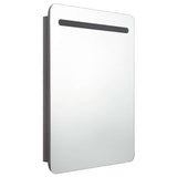 Vidaxl badkamerkast met spiegel en led 60x11x80 cm glanzend grijs