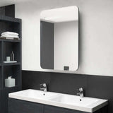 Vidaxl badkamerkast met spiegel en led 60x11x80 cm glanzend grijs