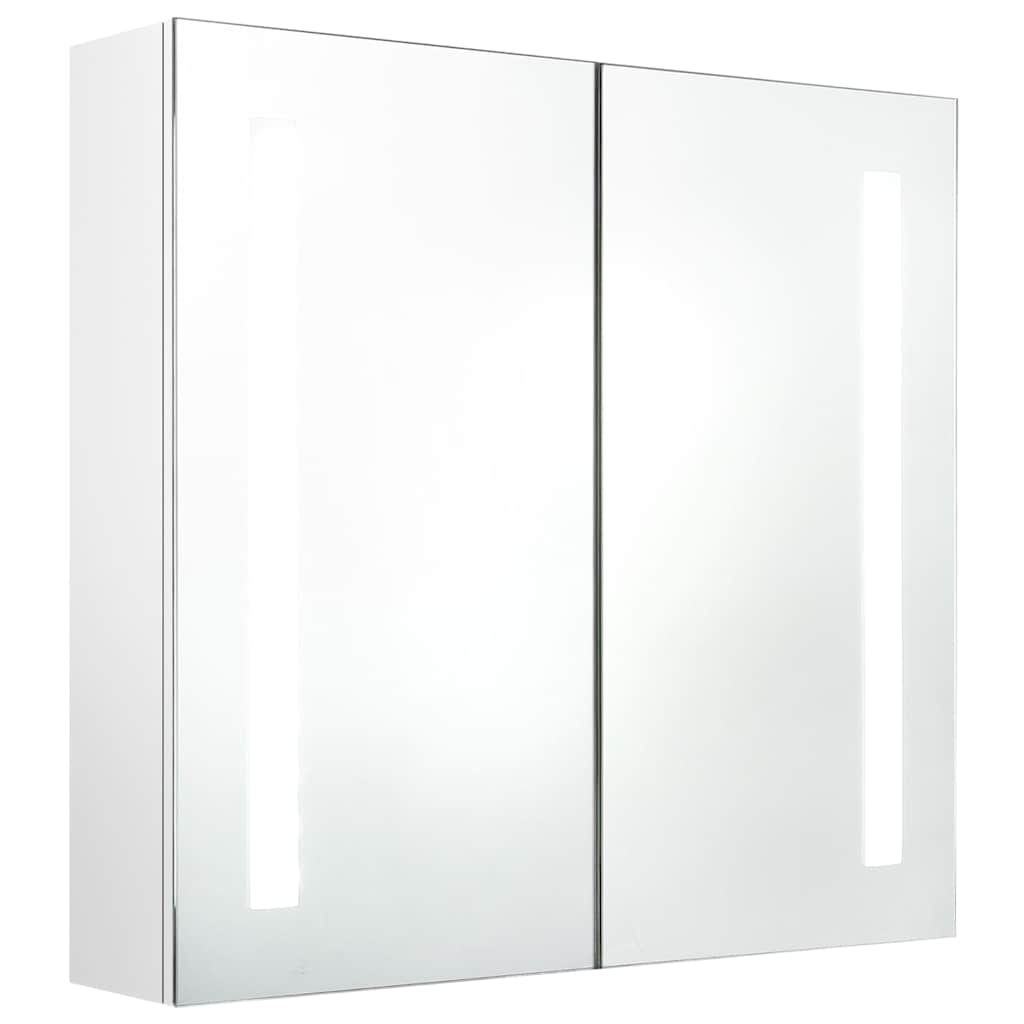 Vidaxl badkamerkast met spiegel en led 62x14x60 cm glanzend wit