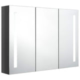 Vidaxl badkamerkast met spiegel en led 89x14x62 cm glanzend grijs