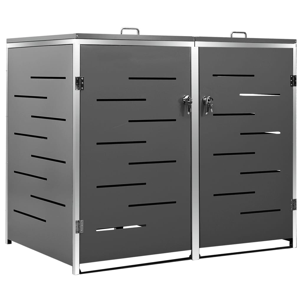 Vidaxl containeropbevaring Dobbelt 138x77,5x112,5 cm rustfrit stål