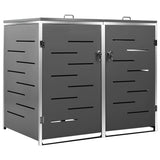 Vidaxl containeropbevaring Dobbelt 138x77,5x112,5 cm rustfrit stål