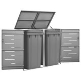 Vidaxl containeropbevaring Dobbelt 138x77,5x112,5 cm rustfrit stål