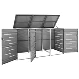 Vidaxl Container Storage Triple 207x77.5x112.5 cm Rustfrit stål