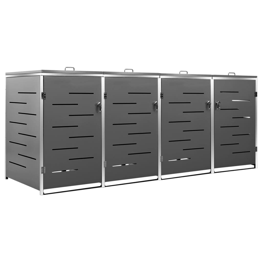 Vidaxl containeropbevaring fire -dobbelt 276,5x77,5x112,5 cm rustfrit stål