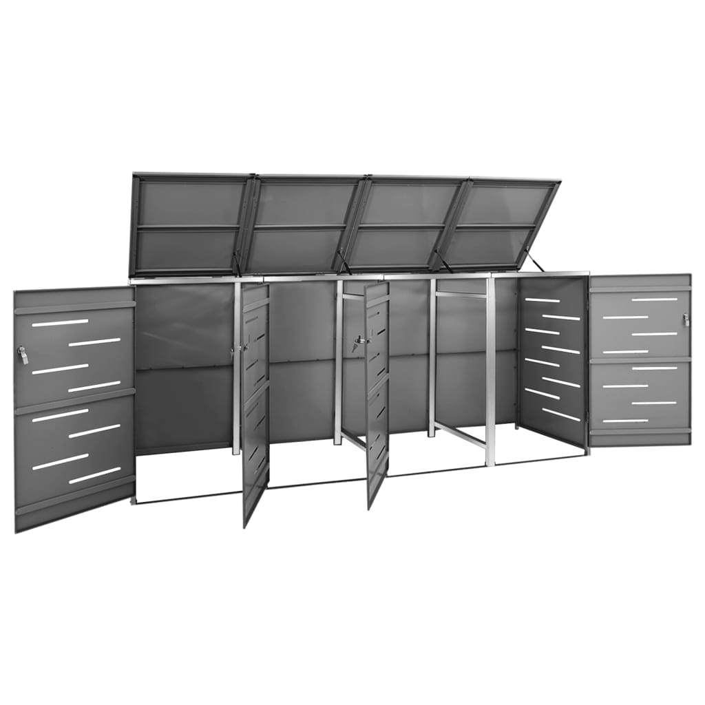 Vidaxl containeropbevaring fire -dobbelt 276,5x77,5x112,5 cm rustfrit stål