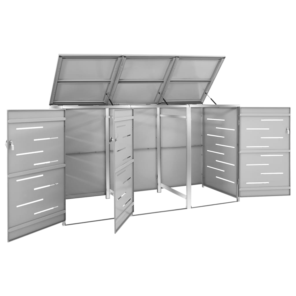 Vidaxl Container Storage Triple 207x77.5x112.5 cm Rustfrit stål