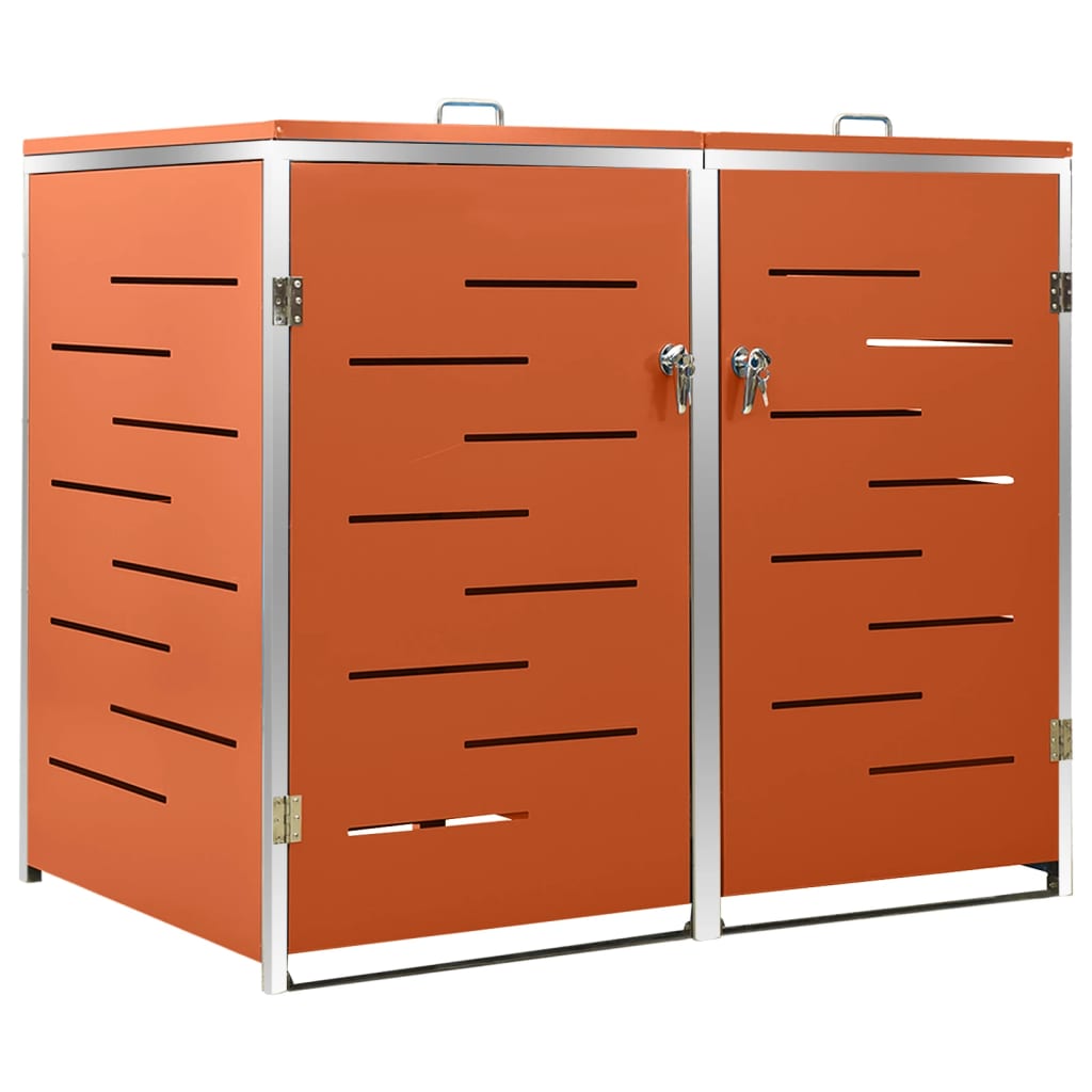 Vidaxl containeropbevaring Dobbelt 138x77,5x112,5 cm rustfrit stål