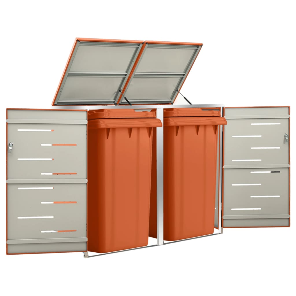 Vidaxl containeropbevaring Dobbelt 138x77,5x112,5 cm rustfrit stål