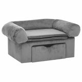 Vidaxl Dog Bank med skuffe 75x50x38 cm plys grå