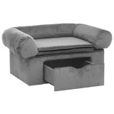 Vidaxl Dog Bank med skuffe 75x50x38 cm plys grå