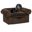 Vidaxxl hundesofa med skuffe 75x50x38 cm plysbrun