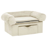 Vidaxxl hundesofa med skuffe 75x50x38 cm plyscreme