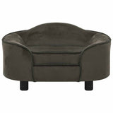 Vidaxxl hundesofa 67x47x36 cm plys mørkegrå