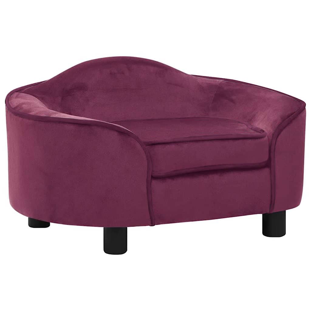 Vidaxxl hundesofa 67x47x36 cm plys bordeaux