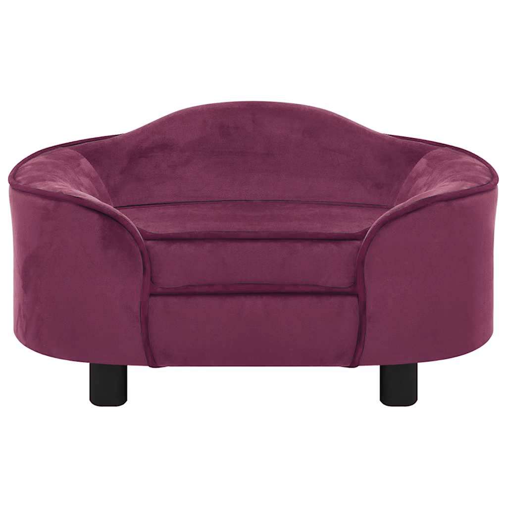 Vidaxxl hundesofa 67x47x36 cm plys bordeaux
