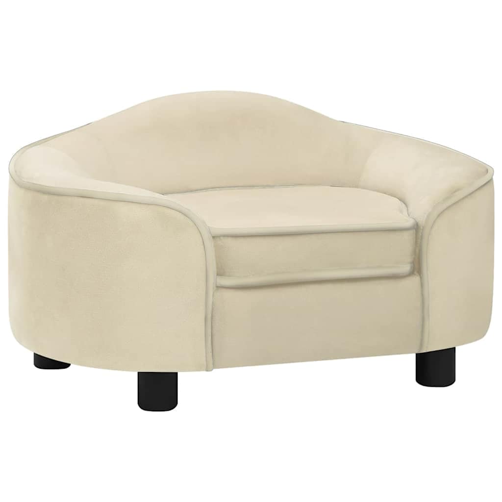 Vidaxxl hundesofa 67x47x36 cm plys cremefarvet