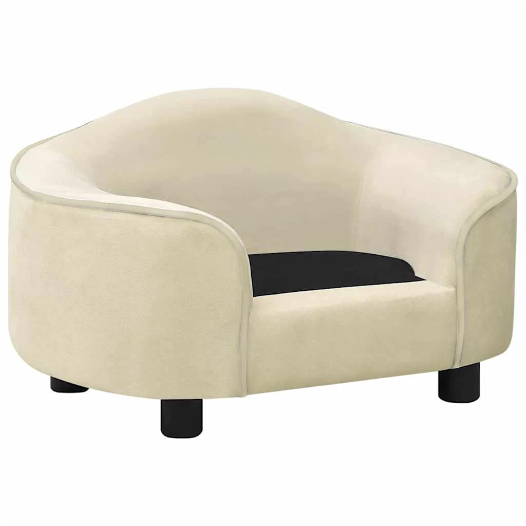Vidaxxl hundesofa 67x47x36 cm plys cremefarvet