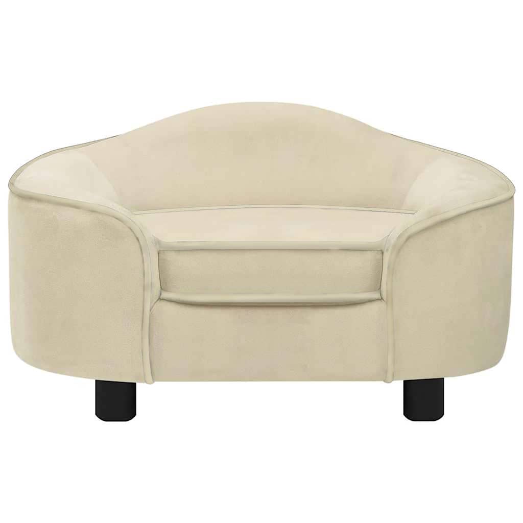 Vidaxxl hundesofa 67x47x36 cm plys cremefarvet