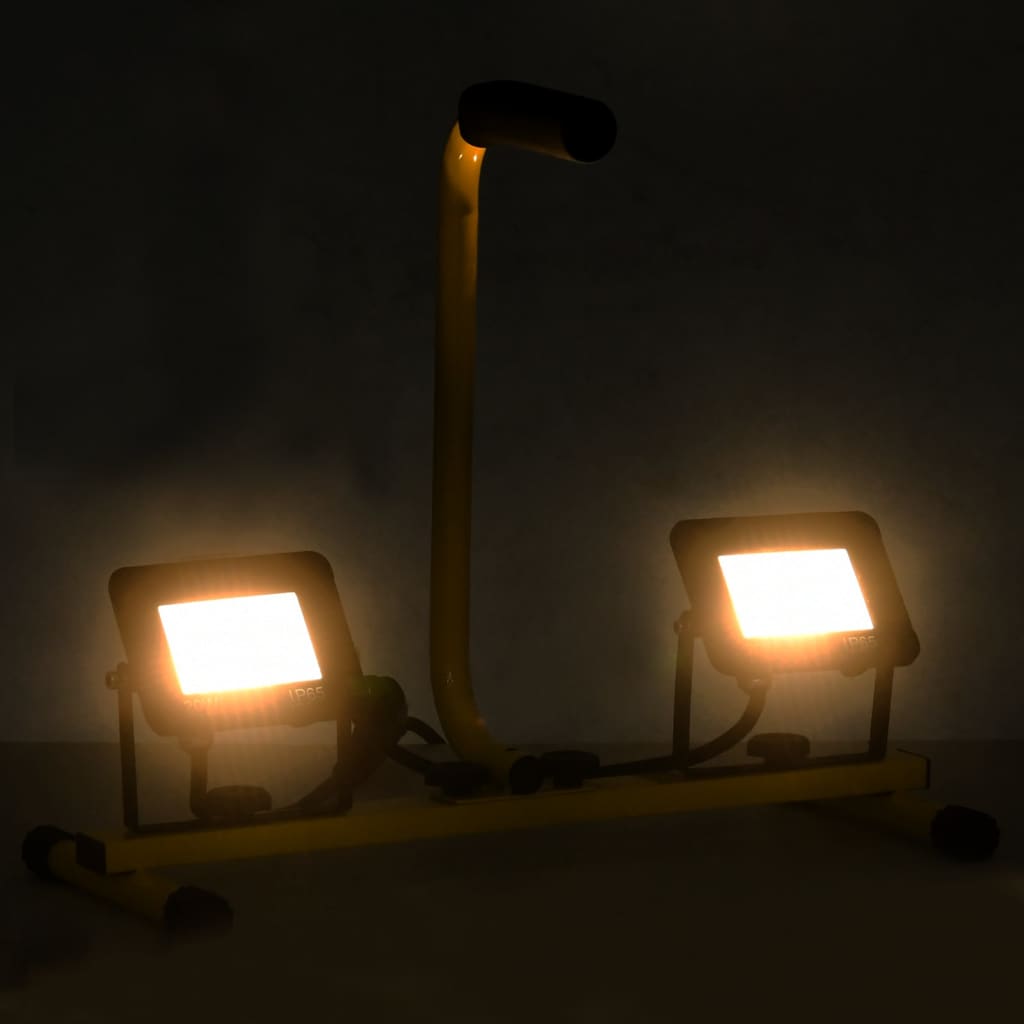 Vidaxl Spotlight med håndtag LED 2x20 W varm hvid
