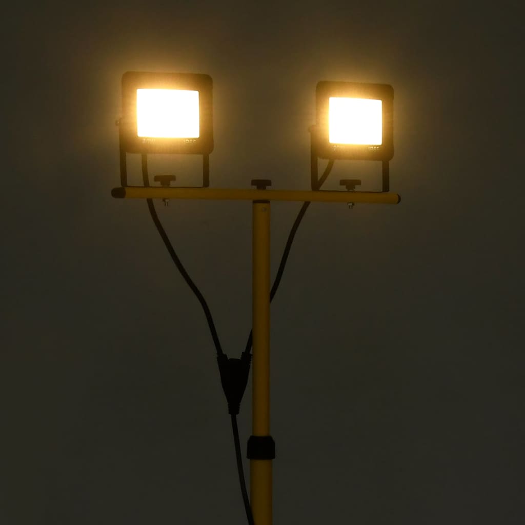 Vidaxl spotlight met statief led 2x20 w warmwit