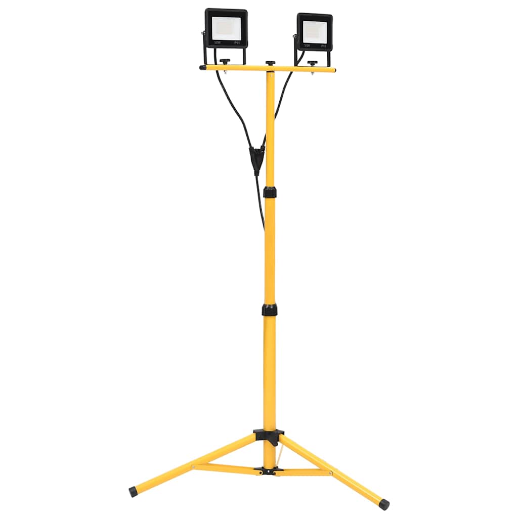 Vidaxl spotlight met statief led 2x50 w warmwit