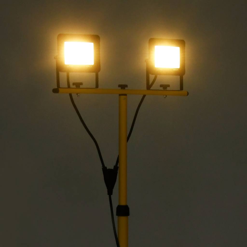 Vidaxl spotlight met statief led 2x50 w warmwit