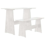 Vidaxl eettafel met bankje reine massief grenenhout wit