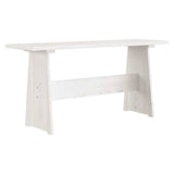 Vidaxl eettafel met bankje reine massief grenenhout wit