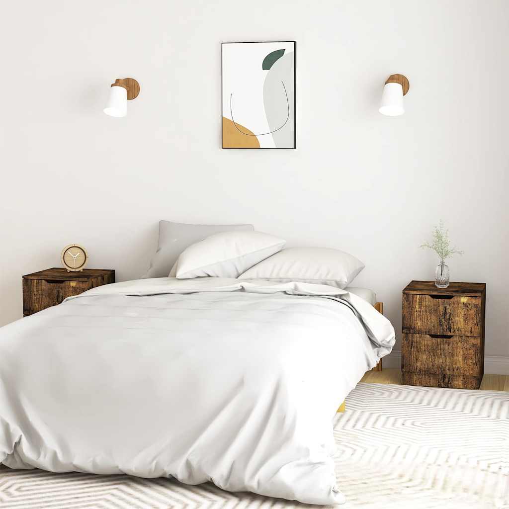 Vidaxl nachtkastjes 2 st 40x40x50 cm bewerkt hout gerookt eikenkleurig