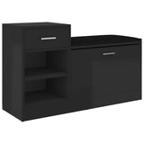 Vidaxl Shoe Sofa 94.5x31x57 cm Forarbejdet træ Højglans sort