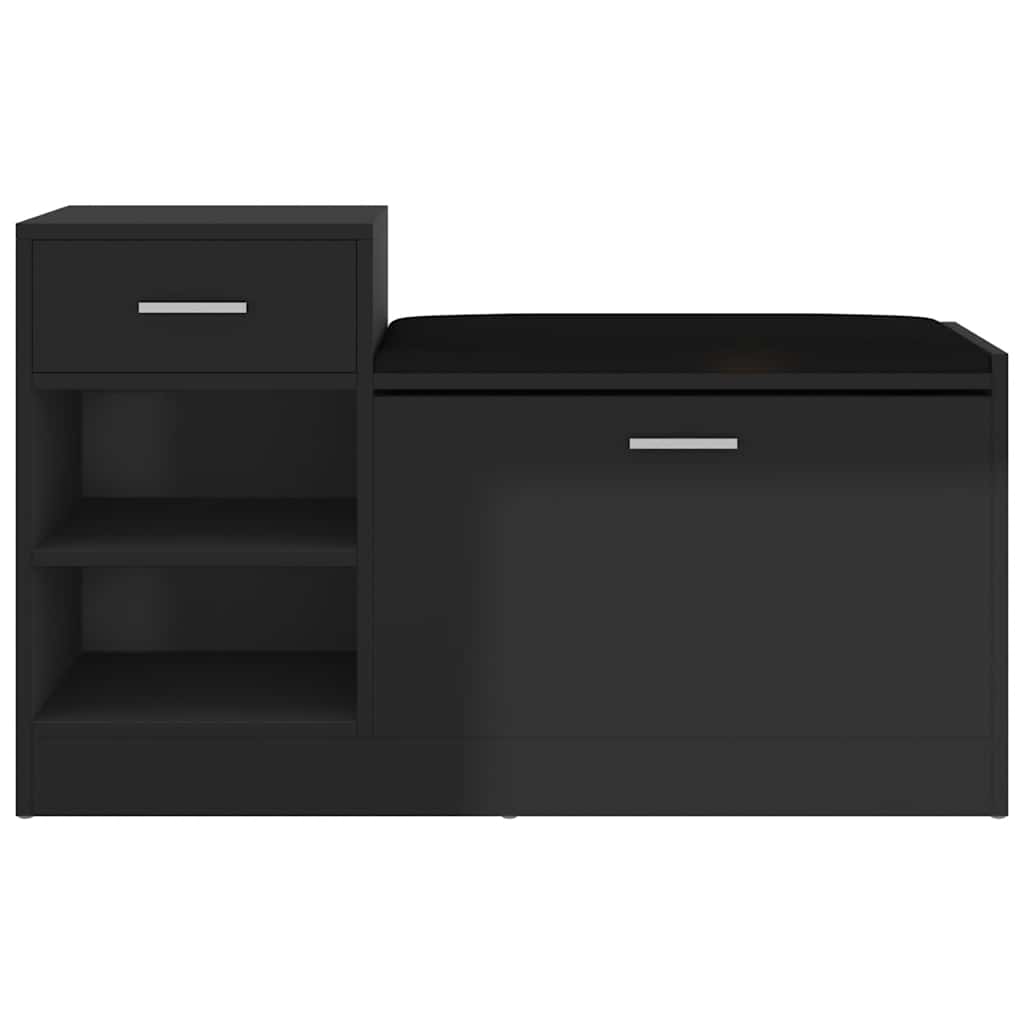 Vidaxl Shoe Sofa 94.5x31x57 cm Forarbejdet træ Højglans sort