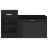 Vidaxl Shoe Sofa 94.5x31x57 cm Forarbejdet træ Højglans sort