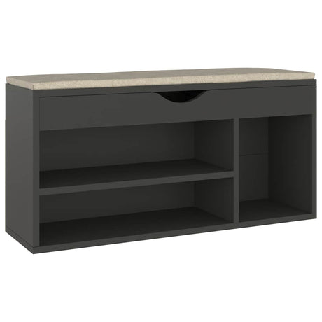 Vidaxl sko sofa med pude 104x30x49 cm forarbejdet trægrå