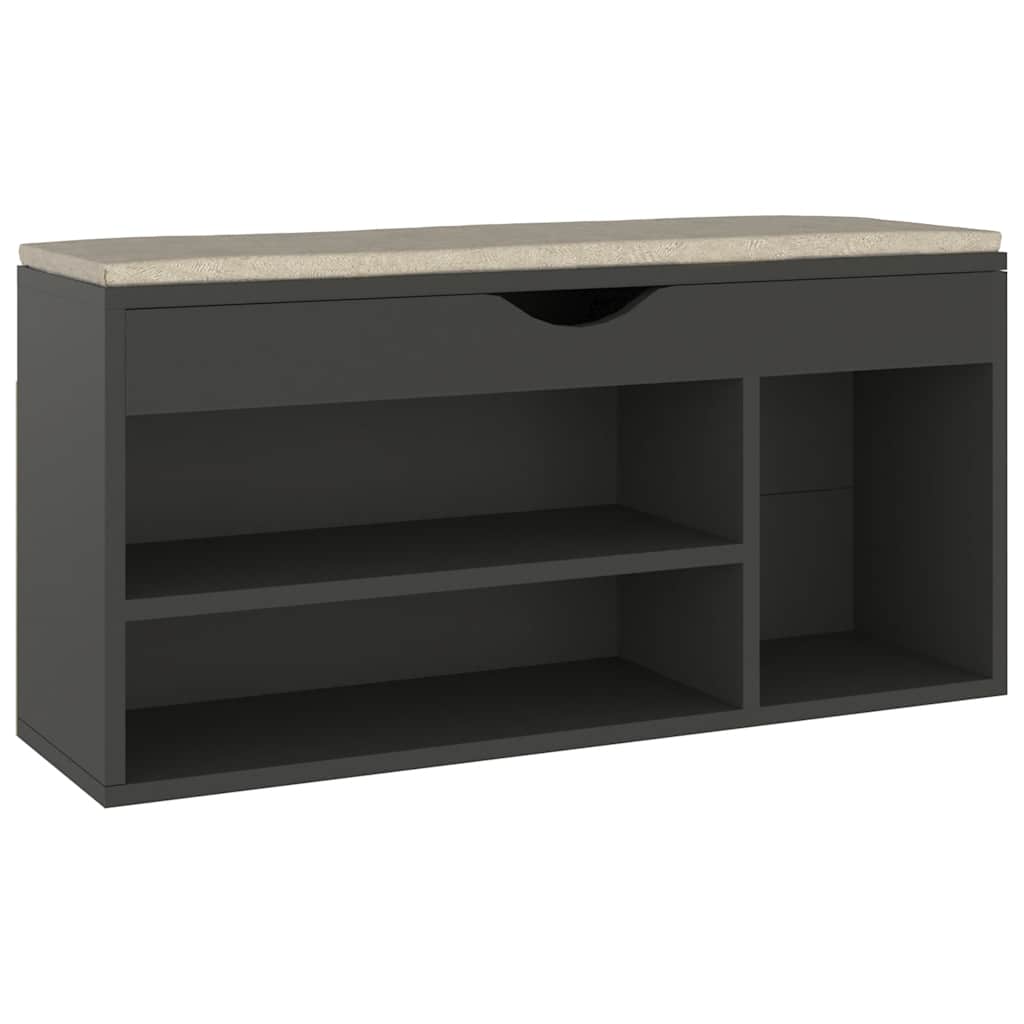 Vidaxl sko sofa med pude 104x30x49 cm forarbejdet trægrå