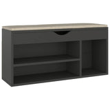 Vidaxl sko sofa med pude 104x30x49 cm forarbejdet trægrå
