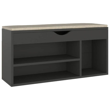 Vidaxl sko sofa med pude 104x30x49 cm forarbejdet trægrå