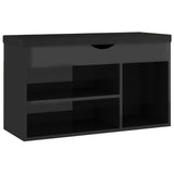Vidaxl skobænk med pude 80x30x47 cm træ Højglans sort