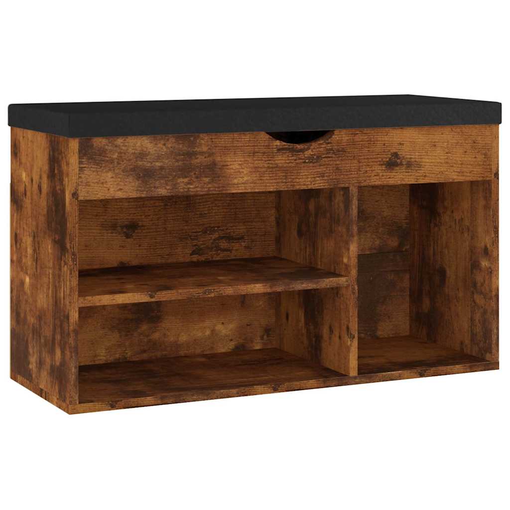 Vidaxl skobænk med pude 80x30x47 cm Property Wood Smoked Oak