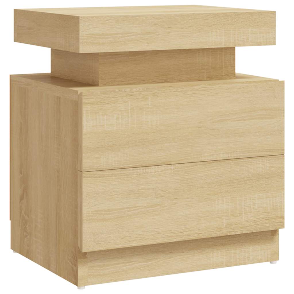 Vidaxl nachtkastje 45x35x52 cm bewerkt hout sonoma eikenkleurig