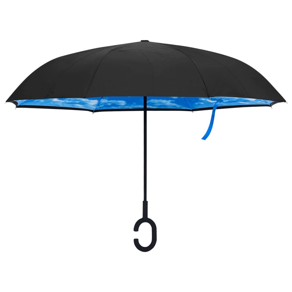 Vidaxl paraply C-håndtag 108 cm sort
