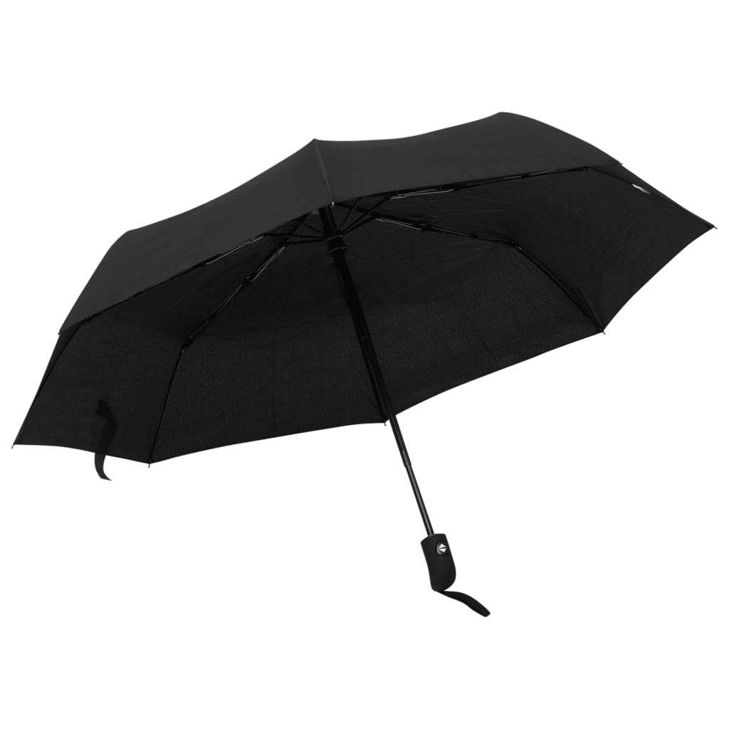 Vidaxl paraply automatisk sammenfoldelig 95 cm sort