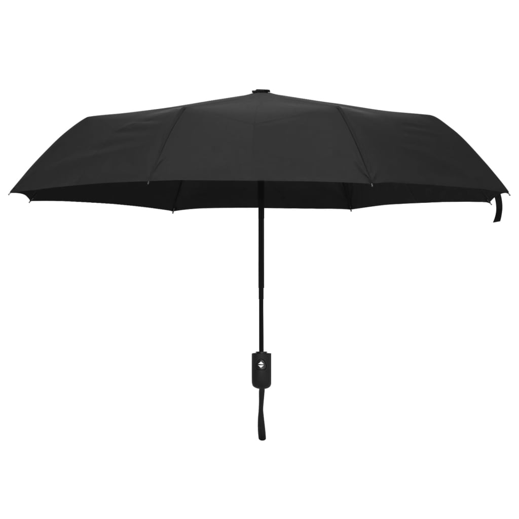 Vidaxl paraply automatisk sammenfoldelig 95 cm sort