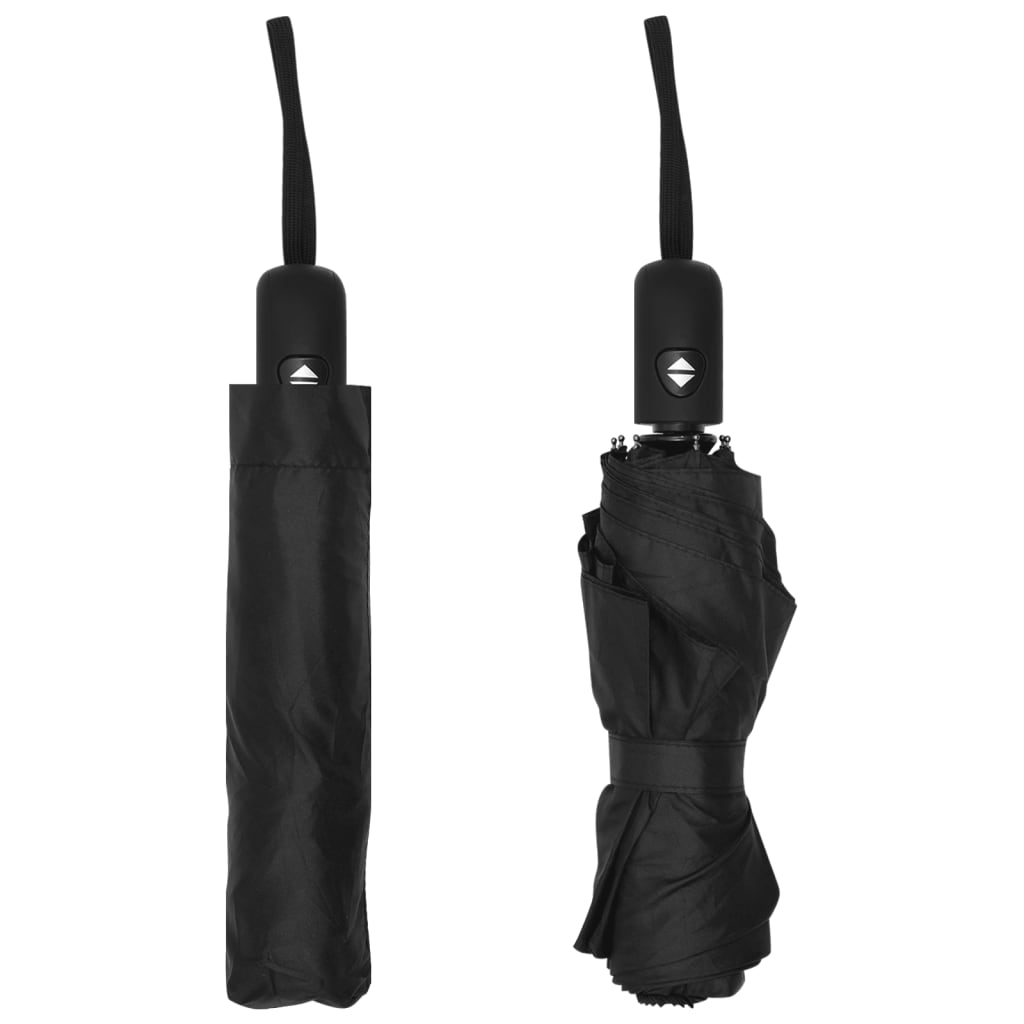 Vidaxl paraply automatisk sammenfoldelig 95 cm sort