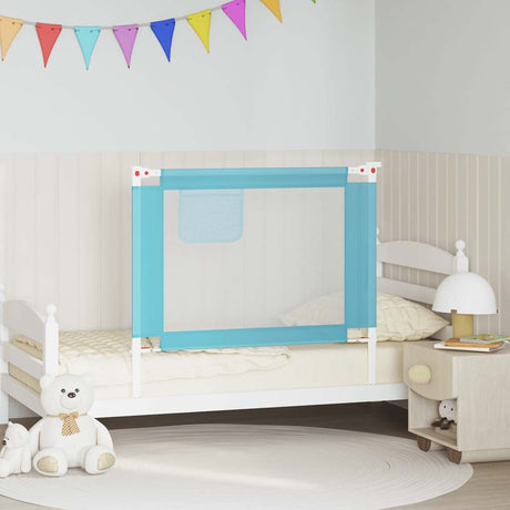 Vidaxl Bedhek Toddler 100x25 cm stofblåt