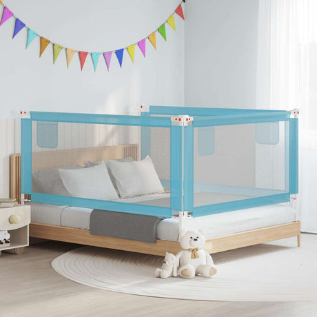 Vidaxl Bedhek Toddler 180x25 cm stof blå