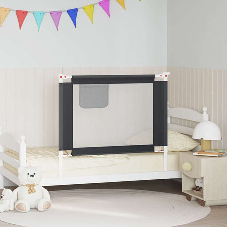 Vidaxl Bedhek Toddler 100x25 cm stof mørkegrå
